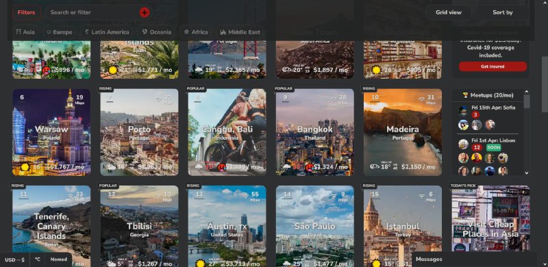 这个网站是用来给游民们寻找适合自己的城市，详细的列出了各项评分，数据主要来自各种权威机构实时更新，用作参考是绰绰有余了