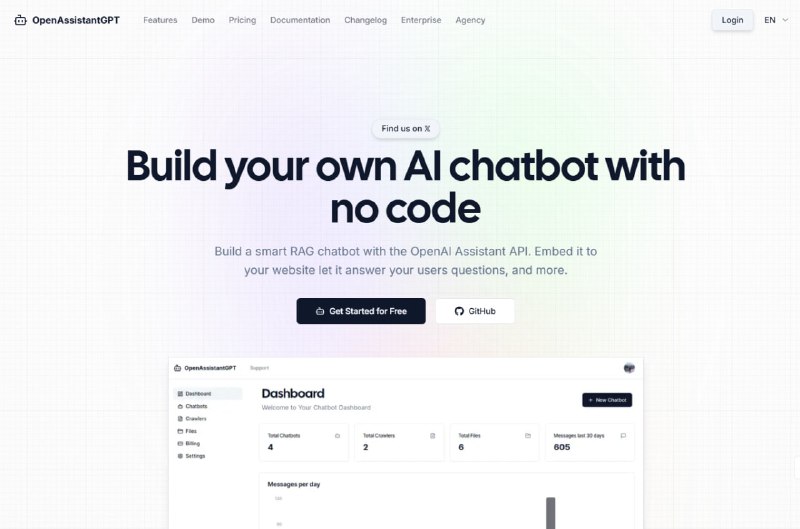 #AI 一个开源 Saas，用于使用 OpenAI 的 Assistant API 制作/构建/创建聊天机器人，您可以将其添加到您的网站